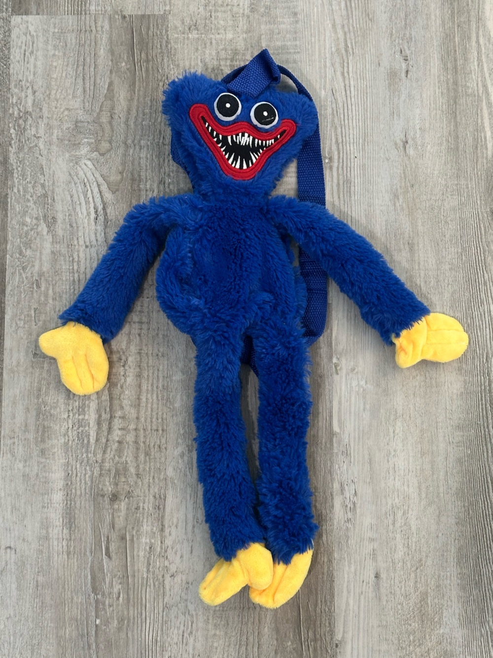 20" Huggy Wuggy Backpack Poppy Playtime Backpack Kids Stuffed Toy Bag (Blue)